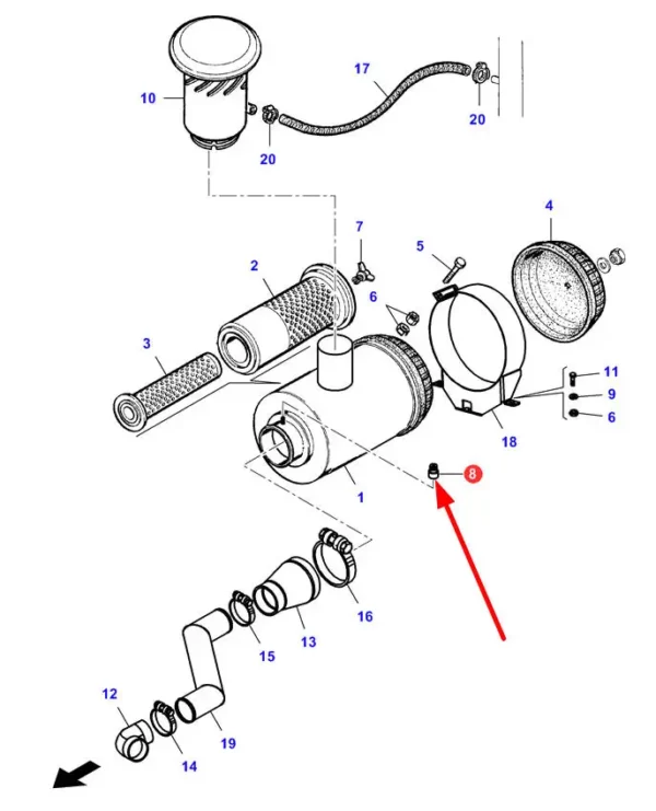 Oryginalny czujnik elektryczny o numerze katalogowym  LA300137553, stosowany kombajnach zbożowych marek Challenger, Fendt, Laverda oraz Massey Ferguson schemat.