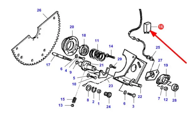 Oryginalny przekaźnik elektryczny separatora o numerze katalogowym LA321915050, stosowany w kombajnach zbożowych marek Challenger, Fendt oraz Massey Ferguson schemat.