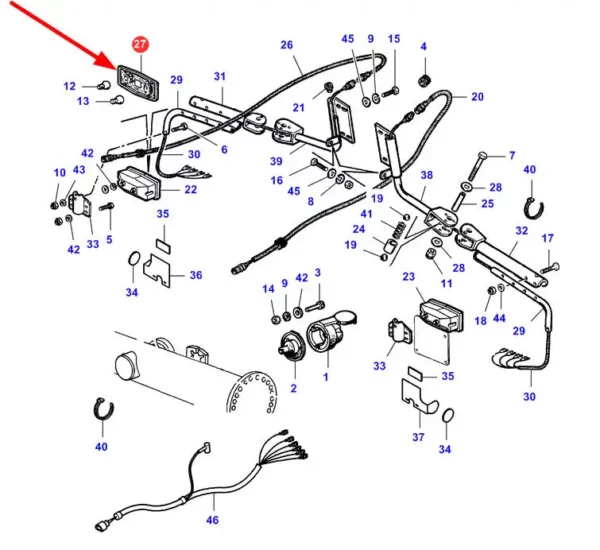 Oryginalny klosz lampy o numerze katalogowym LA322191550, stosowany w kombajnach zbożowych marek Challenger, Laverda, Massey Ferguson oraz Fendt schemat.