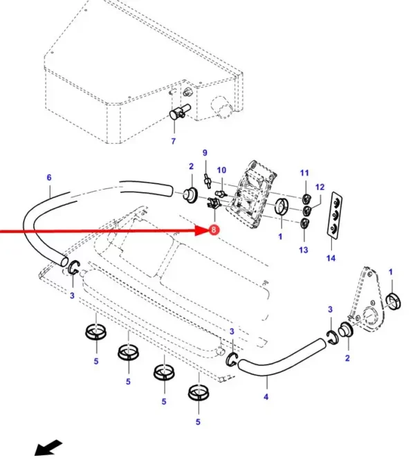 Oryginlany potencjometr o numerze katalogowym LA322794941, stosowany w kombajnach zbożowych marek Massey Ferguson, Fendt, Challneger oraz Laverda- schemat.