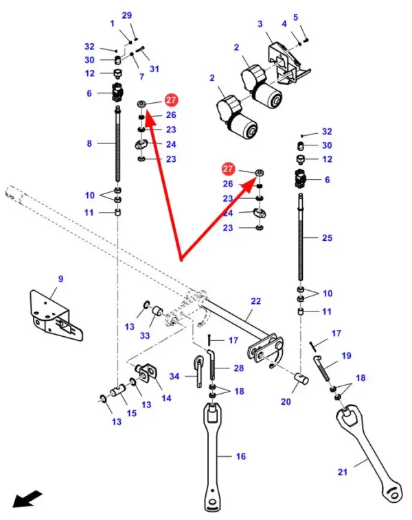 Oryginalna zaślepka stoswana w kombajnach zbożowych marki Massey Ferguson i Fendt schemat.