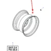 Oryginalna felga rolnicza o wymiarach 20 x 30 ", 8 otworów, zalecane ogumienie 630/75R30 - 163 A8 i numerze katalogowym LA323146150, stosowana w kombajnach zbożowych marek Massey Ferguson, Laverda i Challenger. schemat