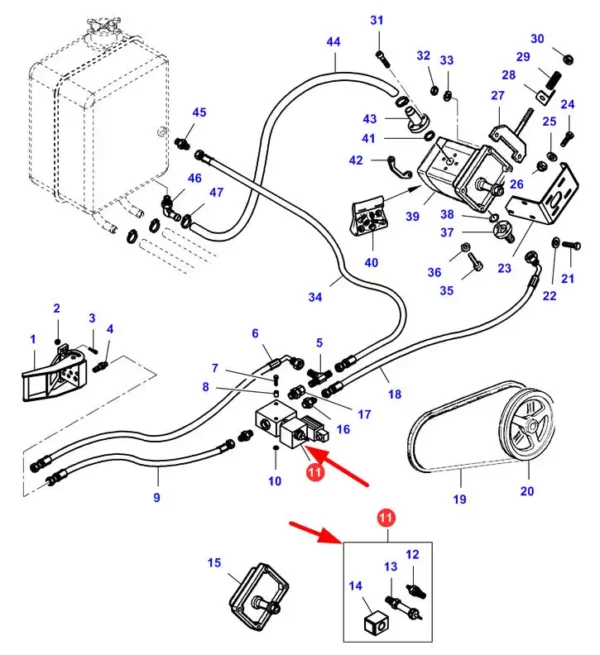 Oryginalny zawór hydrauliczny, stosowany w kombajnach marek Massey Ferguson i Fendt.