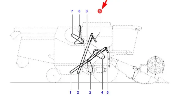 Oryginalny łańcuch rolkowy 10A-1 x 84 rolki o numerze katalogowym LA340437274, stosowany w kombajnach zbożowych marek Massey Ferguson, Fendt, Laverda oraz Challenger- schemat.