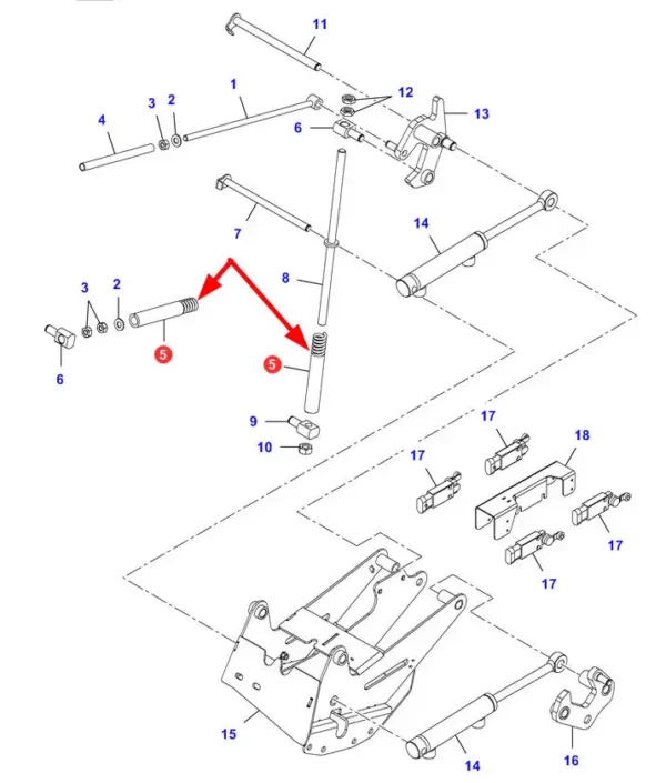 Oryginalna sprężyna mechanizmu rozładunku ziarna o numerze katalogowym LA353561159, stosowany  w kombajnach  zbożowych marek Challenger, Fendt, Laverda oraz Massey Ferguson schemat.
