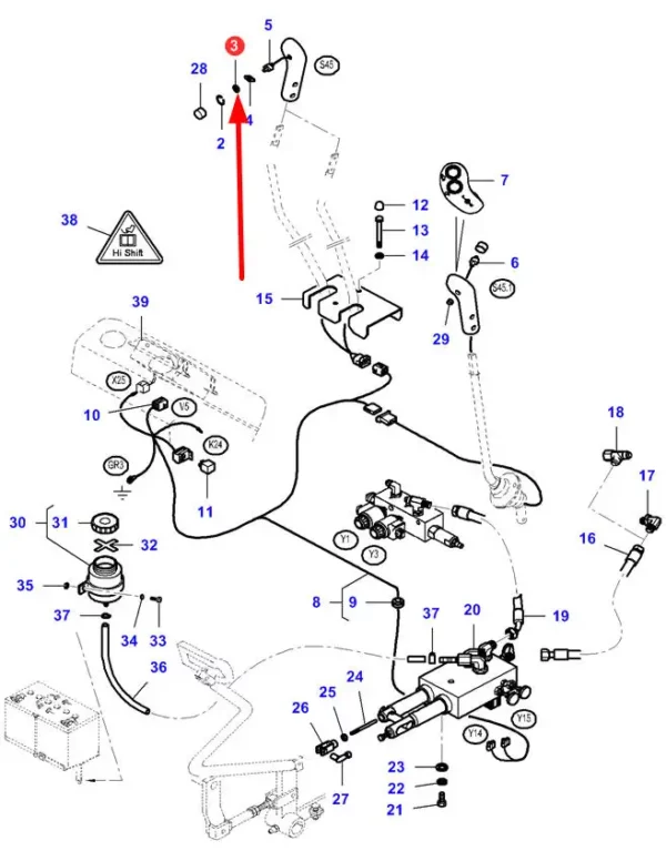 Oryginalna podkładka o numerze katalogowym V34213200, stosowana w ciągnikach rolniczych marek Valtra oraz Massey Ferguson schemat.