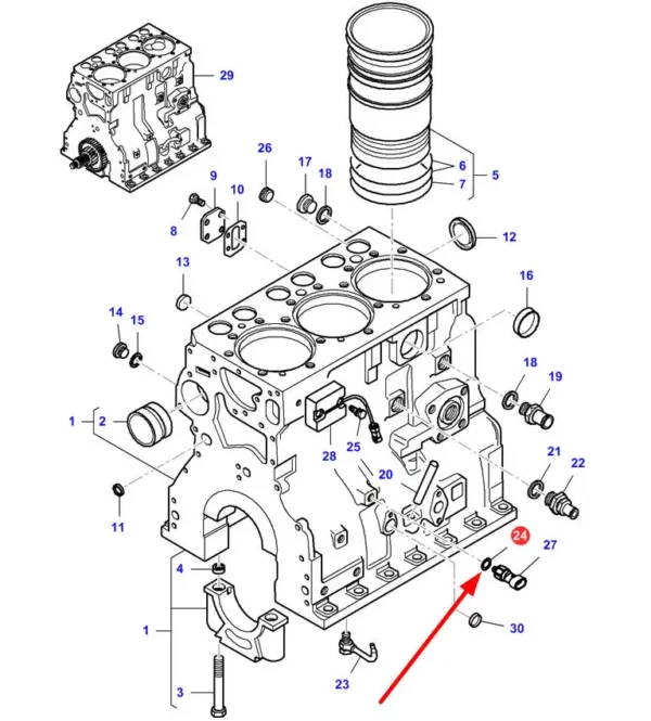 Oryginalna podkładka uszczelniająca czujnika ciśnienia o numerze katalogowym V615871016,stosowana w ciągnikach rolniczych marki Challenger, Fendt, Valtra oraz Massey Ferguson schemat.