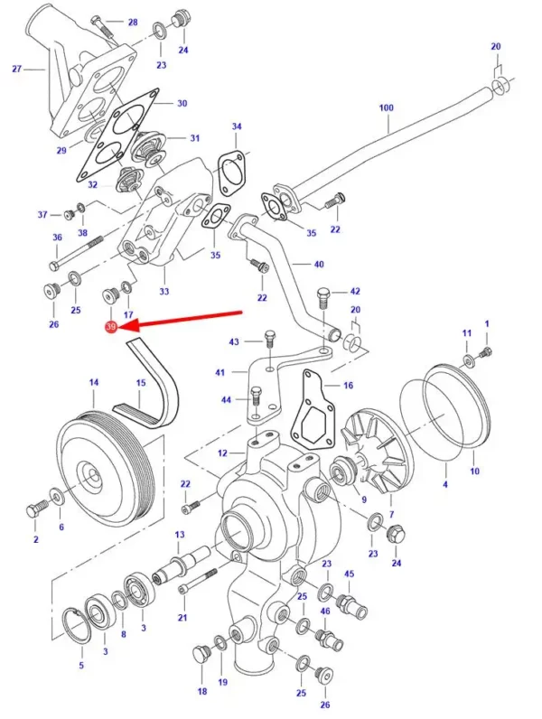 Oryginalny korek spustowy o wymiarach  M14 x 1,5 i numerze katalogowym V640325014, stosowany w maszynach i pojazdach rolniczych marek Challenger, Fendt, Laverda, Valtra oraz Massey Ferguson schemat.