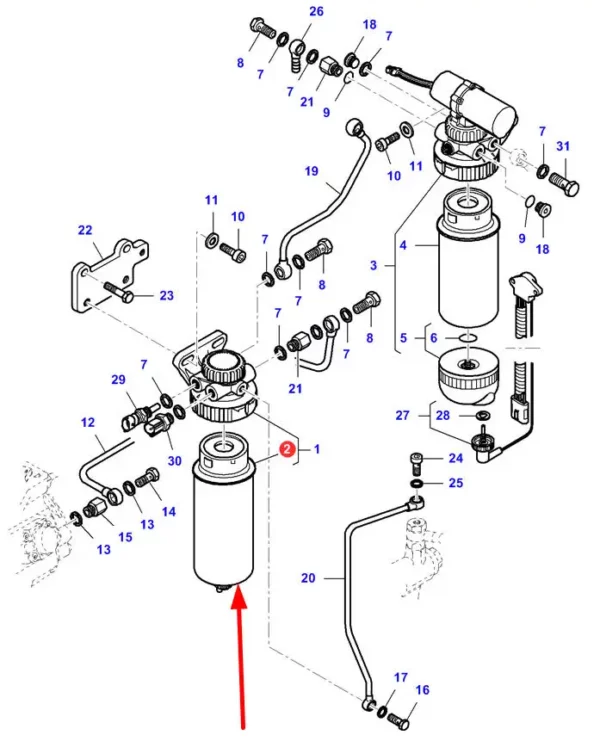 Oryginalny filtr oleju silnika, stosowany w maszynach rolniczych marek Massey Ferguson, Fendt, Challenger, Laverda, Valtra i Gleaner schemat.