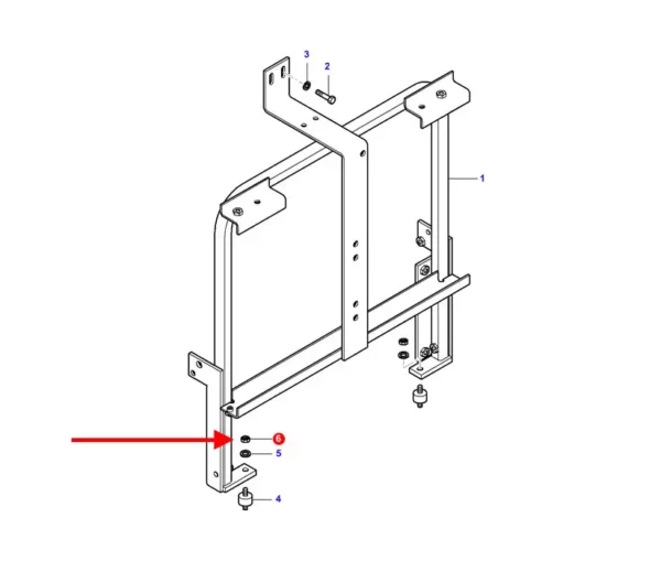 Oryginalna nakrętka 6-kątna o rozmiarze M6, stosowana w maszynach rolniczych marki Massey Ferguson. schemat