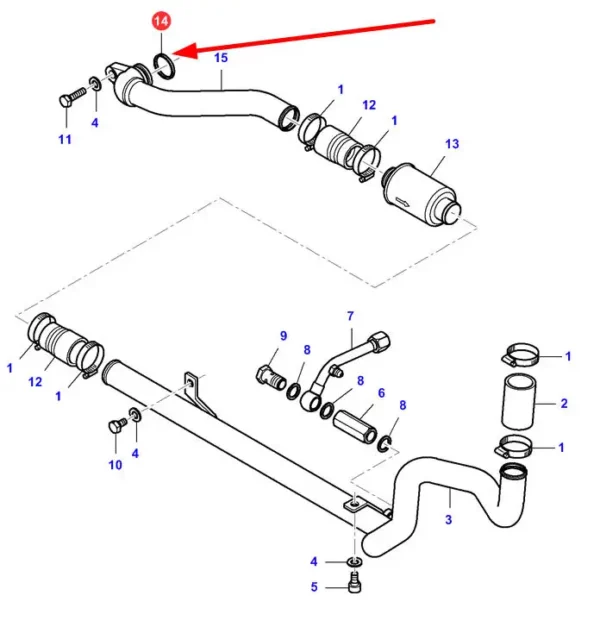 Oryginalny pierścien o-ring, uszczelniają przewody układu hydraulicznego, stosowany w ciągnikach rolniczych marki Challenger oraz Massey Ferguson schemat.