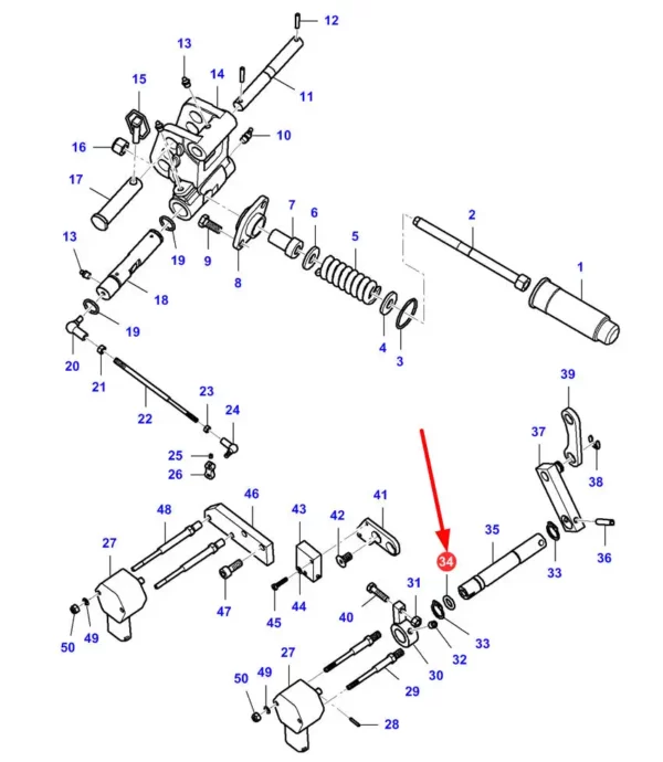 Oryginalny pierścień oring o numerze katalogowym  VA028602, stosowany w ciągnikachrolniczych marki Massey Ferguson schemat.