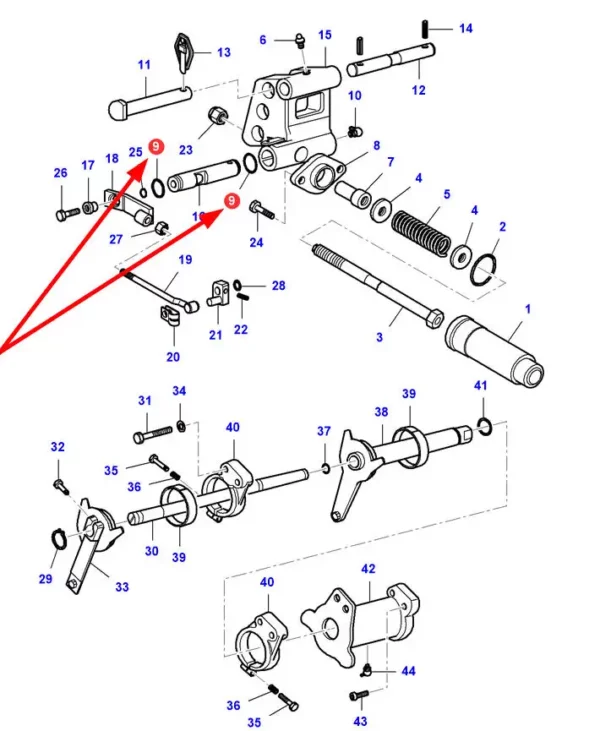 Oryginalny pierścień oring podnośnika tylnego o wymiarach 24 x 30 x 3.50 i numerze katalogowym VA046795, stosowany w ciągnikach rolniczych marek Massey Ferguson i Challenger schemat.