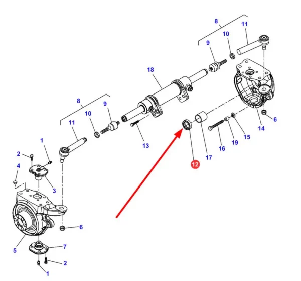 Oryginalny pierścień simering o wymiarach: 45 x 60 x 16/17, stosowany w ciągnikach rolniczych marki Massey Ferguson schemat.