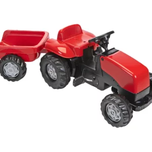 Oryginalny traktor na pedały z przyczepką MF o numerze katalogowym X993070012305.