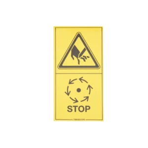 Oryginalna naklejka ostrzegawcza umieszczana na osłonach maszyny o numerze katalogowym B07500203R