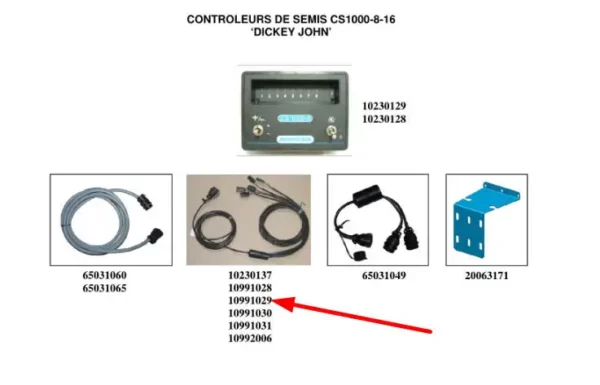 Oryginalna wiązka fotokomór DJ kontroli wysiewu o numerze katalogowym 10991029, stosowana w siewnikach marki Monosem schemat.