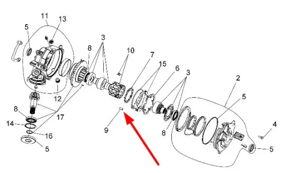 Oryginalne metalowe wałki do kosza sprzęgłowego o numerze katalogowym 3235624, stosowane w quadach marki Polaris schemat.