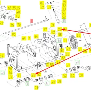 Oryginalny element mocujący o numerze katalogowym 100007603, stosowany w kombajnach zbożowych marki Rostselmash schemat.