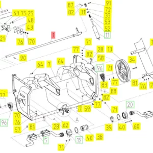 Oryginalna oś zawiasu o numerze katalogowym 100013748, stosowana w kombajnach zbożowych marki Rostselmash schemat.