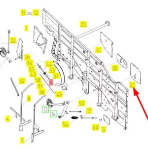 Oryginalna zaślepka rewizyjna o numerze katalogowym 100014549, stosowana w kombajnach zbożowych marki Rostselmash schemat.