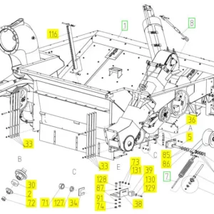 Oryginalna tuleja napinająca o numerze katalogowym 100018204, stosowana w kombajnach zbożowych marki Rostselmash. schemat