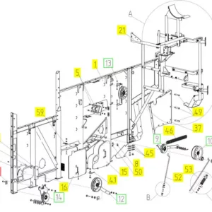 Oryginalna uszczelka o numerze katalogowym 100018232, stosowana w kombajnach zbożowych marki Rostselmash. schemat