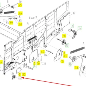 Oryginalne napinające koło pasowe o numerze katalogowym 100022333, stosowane w kombajnach zbożowych marki Rostselmash schemat.