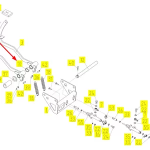 Oryginalna tuleja pedału hamulca o numerze katalogowym 100022704, stosowana w kombajnach zbożowych marki Rostselmash schemat.