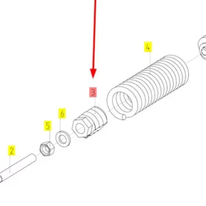 Oryginalna wtyczka sprężyny o numerze katalogowym 100024417, stosowana w kombajnach zbożowych marki Rostselmash. schemat