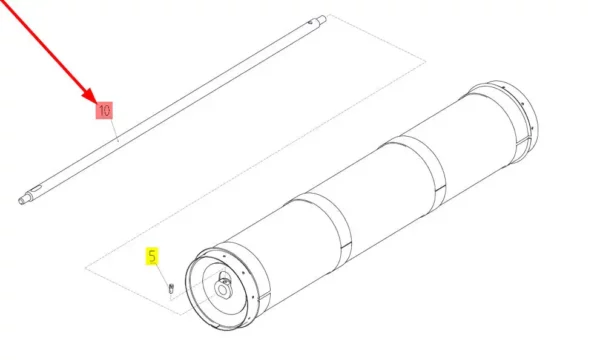 Oryginalny wałek o numerze katalogowym 100026070, stosowany w kombajnach zbożowych marki Rostselmash schemat.