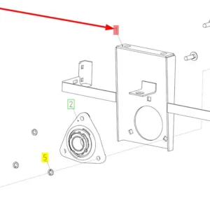 Oryginalne mocowanie wentylatora o numerze katalogowym 100027141, stosowane w kombajnach zbożowych marki Rostselmash schemat.