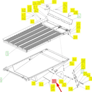 Oryginalna uszczelka o numerze katalogowym 100028005, stosowana w kombajnach zbożowych marki Rostselmash- schemat.