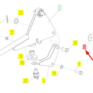 Oryginalna podkładka dźwigni hamulca ręcznego o numerze katalogowym 100030195, stosowana w kombajnach zbożowych marki Rostselmash schemat.