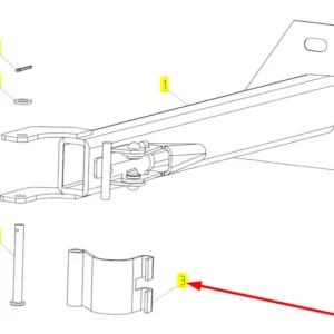 Oryginalna obejma drabiny o numerze katalogowym 100031889, stosowana w kombajnach zbożowych marki Rostselmash schemat.
