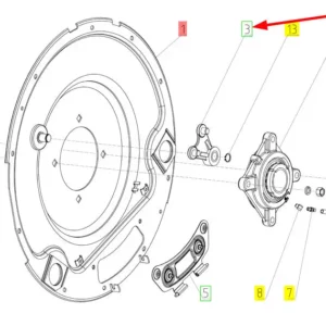 Oryginalna dźwignia mocująca o numerze katalogowym 100032638, stosowana w kombajnach zbożowych marki Rostselmash schemat.