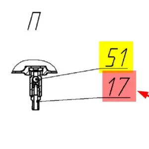 Oryginalne mocowanie o numerze katalogowym 100033257, stosowane w kombajnach zbożowych marki Rostselmash- schemat.