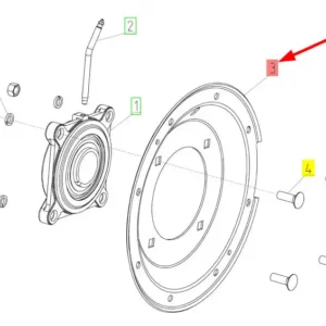 Oryginalna flansza o numerze katalogowym 100034209, stosowana w kombajnach zbożowych marki Rostselmash schemat.