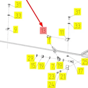 Oryginalna uszczelka izolacyjna mocowania przewodów hamulcowych o numerze katalogowym 100035025, stosowana w kombajnach zbożowych marki Rostselmash- schemat.