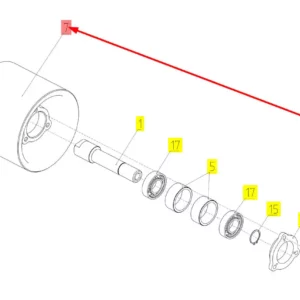 Oryginalna rolka napinająca o numerze katalogowym 100035679, stosowana w kombajnach zbożowych marki Rostselmash schemat.