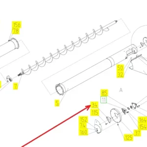 Oryginalna osłona łożyska o numerze katalogowym 100036761, stosowana w kombajnach zbożowych marki Rostselmash. schemat
