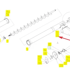 Oryginalna listwa mocująca o numerze katalogowym 100037372, stosowana w kombajnach zbożowych marki Rostselmash. schemat