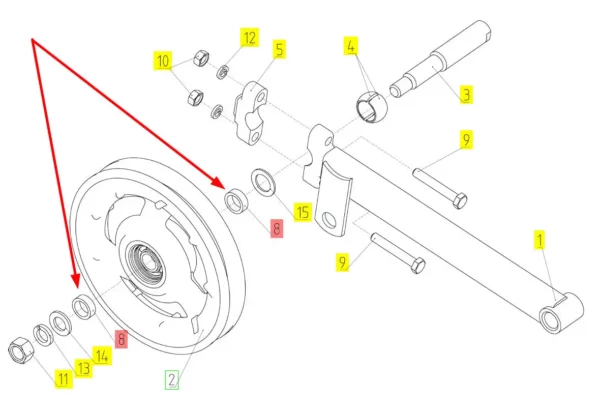 Oryginalna tuleja koła pasowego podajnika zbożowego o numerze katalogowym 100040108, stosowana w kombajnach zbożowych marki Rostselmash. schemat