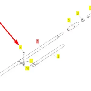 Oryginalny kołek mocujący o wymiarach 12mm x 25,35mm z numerem katalogowym 100043732, stosowany w kombajnach zbożowych marki Rostselmash.