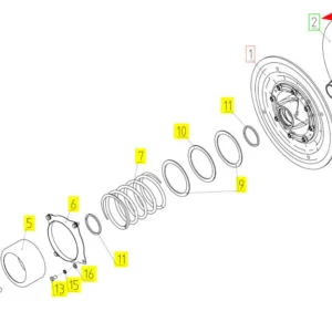 Oryginalny dysk wariatora o numerze katalogowym 100043799, stosowany w kombajnach zbożowych marki Rostselmash schemat.