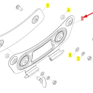 Oryginalna płyta mocująca o numerze katalogowym 100043885, stosowana w kombajnach zbożowych marki Rostselmash schemat.