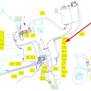 Oryginalna podkładka uszczelniająca o numerze katalogowym 100053153, stosowana w kombajnach zbożowych marki Rostselmash schemat.