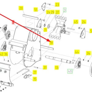 Oryginalna uszczelka młynka niedomłotów o numerze katalogowym 100059202, stosowana w kombajnach zbożowych marki Rostselmash schemat.