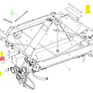Oryginalna pokrywa o numerze katalogowym 100062276, stosowana w kombajnach zbożowych marki Rostselmash schemat.
