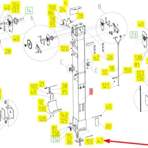Oryginalna zawleczka mocująca o numerze katalogowym 100063348, stosowana w kombajnach zbożowych marki Rostselmash schemat.